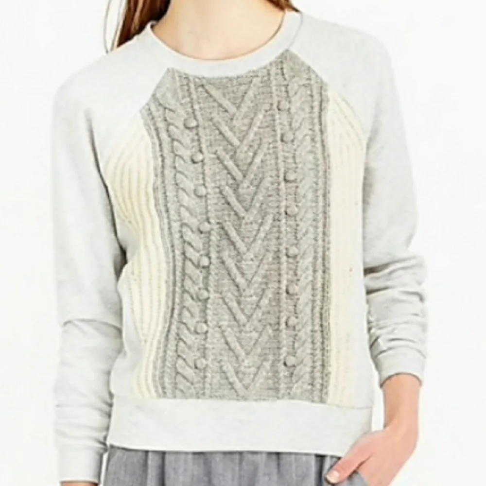 J. Crew Cable Pom Pom Sweatshirt size S